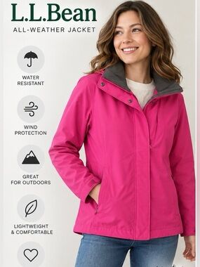 L.L.Bean Women’s Interchange 3-in-1 Jacket Pink Small Regular